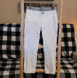 Womens/juniors NOBO white crop pans with drawstring waistband